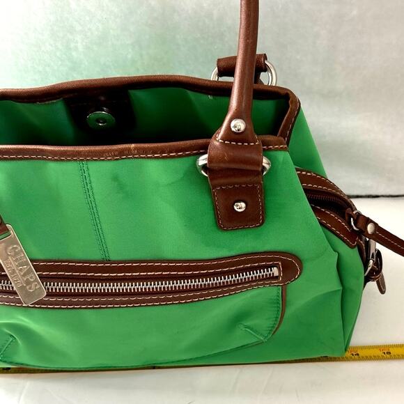 Chaps Kelly Green Nylon Shoulder Bag - Picture 10 of 14